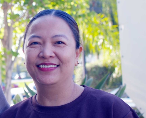 Jen smiling at camera