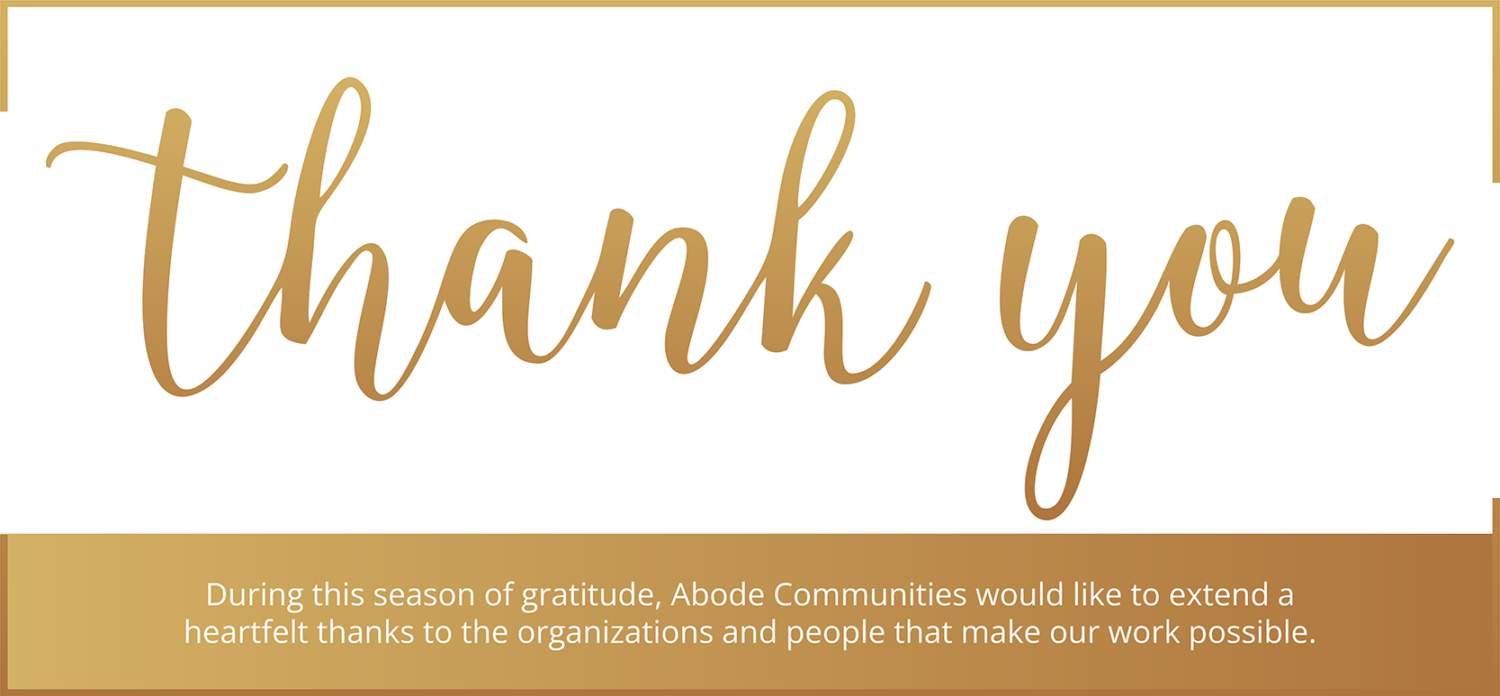 Giving Thanks: Spotlight on Philanthropy - Abode Communities