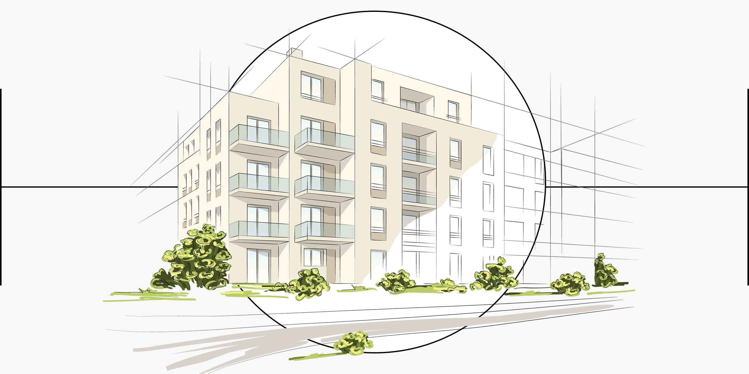 building-illustration-white-circle